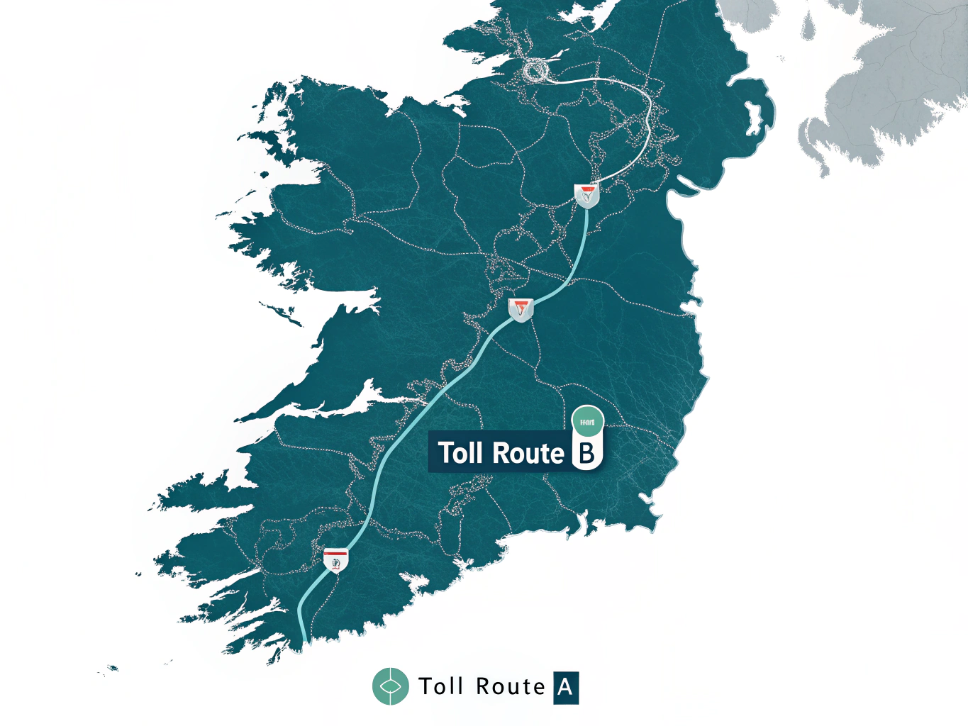 Detailed toll road structure illustration